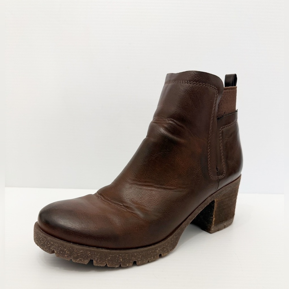KORKS Women’s Elsie Bootie Ankle Chunky Heel Brown - 9.5